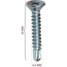 Hırsan Yhb Matkap Uçlu Vida 4.2X45 (500 Ad)