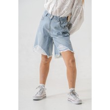 Kız Çocuk Paça Fistolu Kot Şort 2865