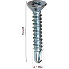 Hırsan Yhb Matkap Uçlu Vida 4.8X25 (1000 Ad)