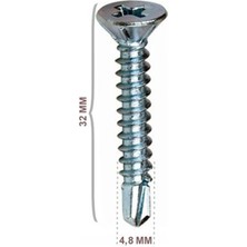 Hırsan Yhb Matkap Uçlu Vida 4.8X32 (500 Ad)