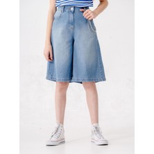 Kız Çocuk Klasik Kot Şort 2869