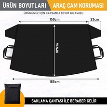 Haegs Buz ve Kar Önleyici Araç Ön Cam Örtüsü Brandası / Oto Cam Koruyucu Güneşlik (185X109CM) Xl Gri