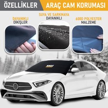 Haegs Buz ve Kar Önleyici Araç Ön Cam Örtüsü Brandası / Oto Cam Koruyucu Güneşlik (185X109CM) Xl Gri