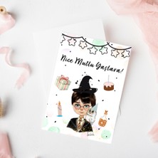 Fatofotofan Harry Potter Çizimli  Doğum Günü 5 Adettebrik Kartı ve Zarflı