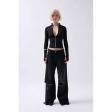 Defy Moda Fermuar Detaylı Bluz