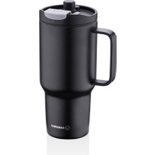 Korkmaz Freedom 1 Litre Siyah Pipetli Bardak Termos A5577
