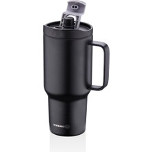 Korkmaz Freedom 1 Litre Siyah Pipetli Bardak Termos A5577