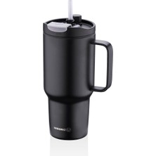 Korkmaz Freedom 1 Litre Siyah Pipetli Bardak Termos A5577