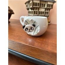 Sallanan Panda Seramik Mug Kupa 24K Altın Kaplama