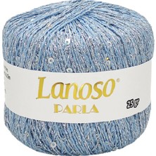 Lanoso Parla 4051 - Yumuşak Simli Pullu El Örgü İpi - %75 Glitter Yarn %25 Payette&sim 217 mt 25 gr Tek Yumak