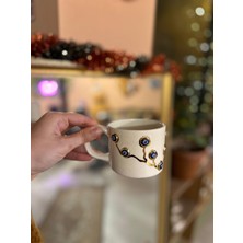 Nazar Boncuğu Detay Kahve Fincanı Mug 24K Altın-2