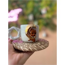 Ay ve Ayıcık Seramik Mug Kupa 24K Altın Kaplama
