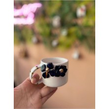 Ortanca Detay Seramik Bardak Kupa Mug Lokumluklu Set