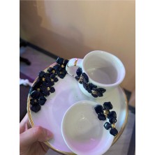 Ortanca Fincan Set Seramik Lokumluk Bardak Mug Kahve Fincanı