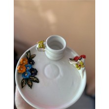 Çiçek Detaylı Kahve Fincanı Set Seramik Bardak Kupa Mug
