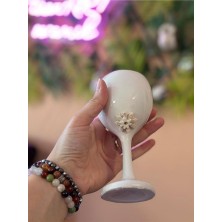 TuanART El Yapımı Seramik Papatya Figürlü Kadeh