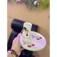 Kiraz Dalı Detay Seramik Kahve Mug Kupa Fincan