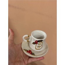 Kokina Detay Harf El Yapımı Seramik Bardak Kupa Mug