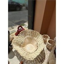 Rattan Örgü Seramik  Kase Dekoratif Süs Eşyası
