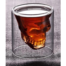 Ikili 125ML Orta Boy  Isıya Dayanıklı Borosilikat Kuru Kafa Tasarımlı Çift Cidarlı Cam Bardak