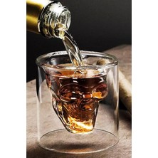 Ikili 125ML Orta Boy  Isıya Dayanıklı Borosilikat Kuru Kafa Tasarımlı Çift Cidarlı Cam Bardak