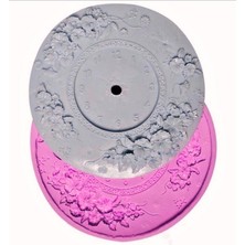 Morlalem Gül Çiçek Kabartmalı Saat 20CM Silikon Kalıp K-516