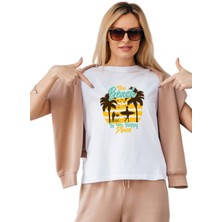Vexshirt Kadın Sörf Temalı Regular  Tişört