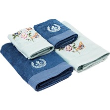 Bambu Rıver Hamam Seti Mavi 4'lü Set