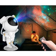 Astronot Gece Lambası Dekoratif Uzaktan Kumandalı Galaksiler ve Yıldızlar 8 Farklı Mod Ile Göz Yormayan Uzay Efektleri Gökyüzü Projeksiyon Işığı Çocuk ve Genç Odası Için Hediyelik LP846