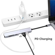 Storemax CH-13C Macbook Uyumlu Type-C To 2* USB 3.0 Sd Tf 4K Hd 1080P HDMI Pd Kart Okuyucu Çevirici Hub Adaptör
