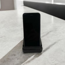 Masaüstü Telefon Tutucu, Ahşap Telefon Standı, Telefon Tutucu, Ofis Aksesuarı - Siyah