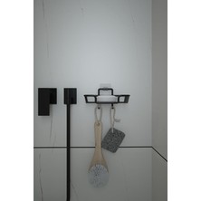 Storemax Banyo Yapışkanlı Kancalı Siyah Çok Amaçlı & Mutfak Rafı ve Katı Sabunluk