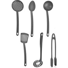 Storemax 6'lı Mutfak Servis Seti, Plastik Kepçe, Kevgir, Kaşık, Spatula, Maşa, Çırpıcı, 6 Adet Mutfak Yemek Hazırlama Pişirme Servis Takımı