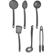Storemax 6'lı Mutfak Servis Seti, Plastik Kepçe, Kevgir, Kaşık, Spatula, Maşa, Çırpıcı, 6 Adet Mutfak Yemek Hazırlama Pişirme Servis Takımı
