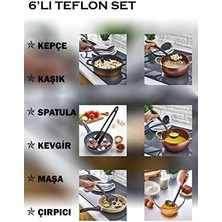 Storemax 6'lı Mutfak Servis Seti, Plastik Kepçe, Kevgir, Kaşık, Spatula, Maşa, Çırpıcı, 6 Adet Mutfak Yemek Hazırlama Pişirme Servis Takımı