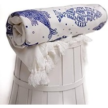 Plaj Banyo Havlusu Hızlı Kuruyan Peştamal Seyahat Banyo Plaj Havuz Deniz Yüzme Spa Fitness Spor Salonu Için Havlu Peştamal Örtü %70 Bambu %30 Pamuk 190*90 cm Ince ve Büyük (Beyaz, Balık)