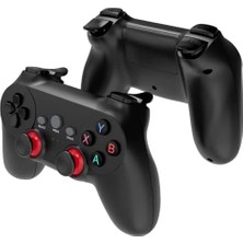 Çift Josystick 2.4g Kablosuz Oyun Kolu Pc Uyumlu Pilli Joystick Wireless Gamepad USB Dongle Bağlantı Kaymaz Tasarım 0019 Siyah (0019 - Çiftli Siyah)