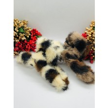 İnderin Leopar Tüylü Peluş Kıskaçlı Mandal Toka Saç Tokası