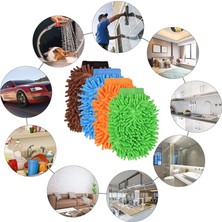 Mikrofiber Araç Yıkama Eldiveni Püsküllü - Makarna Şönil Eldiven Oto Detailing