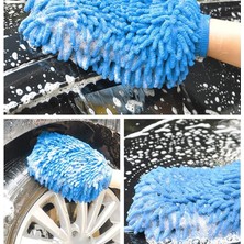 Mikrofiber Araç Yıkama Eldiveni Püsküllü - Makarna Şönil Eldiven Oto Detailing