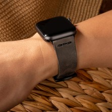 Tek Katlı Deri Apple Watch Kayışı - Antrasit