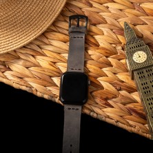 Tek Katlı Deri Apple Watch Kayışı - Antrasit
