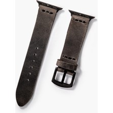 Tek Katlı Deri Apple Watch Kayışı - Antrasit