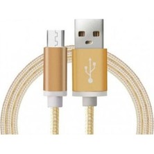 Ozcmax Android Örgü Şeklinde Renkli Çelik Şarj Data Kablosu - Gold