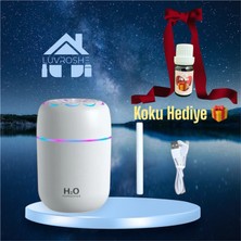 Luvroshe YENİ H2o Çiçek Desenli +1 flitre ve +1  Koku Hediyeli Hava Nemlendicirisi Gecel LAmbası Ortam hava Yumusatıcı  humudifier Hava Nemlendirici buhar makinası 250 ml