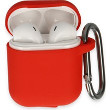 Bilişim Akademi Airpods 2 (2.nesil) Silikon Kılıf Yumuşak Düz Renk Kılıf Ikinci Nesil - Kırmızı