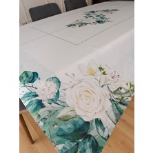 Nunu Teks Gül Desenli Masa Örtüsü | Dertsiz Leke Tutmaz Kumaş | Dijital Baskı | 150 x 210  cm
