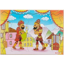 Hacivat Karagöz Ahşap Puzzle Yapboz 25X35 Cm. 35 Parça