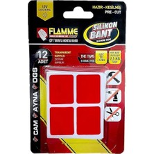 Ozcmax Fla mme Montaj Bandı 2.5 kg - Çift Taraflı Hazır Kesilmiş Silikon Bant 12'li Montaj Bandı Şeffaf