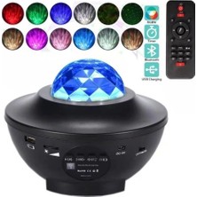 Starry Projektör Bluetooth Hoparlör+Sese Duyarlı Disko Topu+ USB Mp3 Çalar+Parti, Gece Lambası